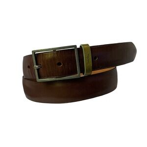 Genuine PAUL SMITH Logo Brown Lined Leather Dress Men Belt Size 38/95